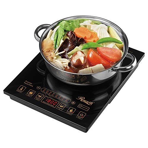 Rosewill 1800 Watt 5 Pre-Programmed Settings Induction Cooker Cooktop, Included 10” 3.5 Qt 18-8 Stainless Steel Pot, Gold, RHAI-16002, Only $50.00, free shipping