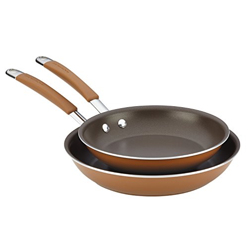 Rachael Ray Cucina Hard Porcelain Enamel Nonstick Skillet Set, 9.25-Inch and 11-Inch, Mushroom Brown, Only $18.89, free shipping