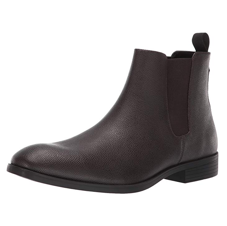 Calvin Klein Men's Carter Small Tumbled Leather Chelsea Boot $31.99，free shipping