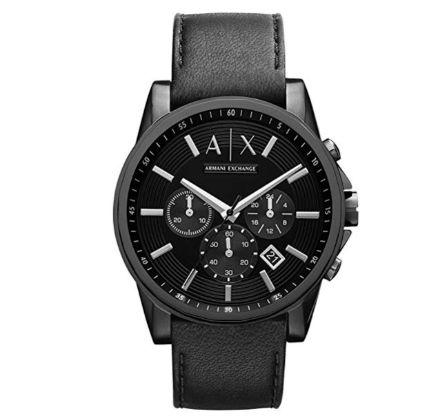 Armani Exchange Men's AX2098 Black Leather Watch only $132.99