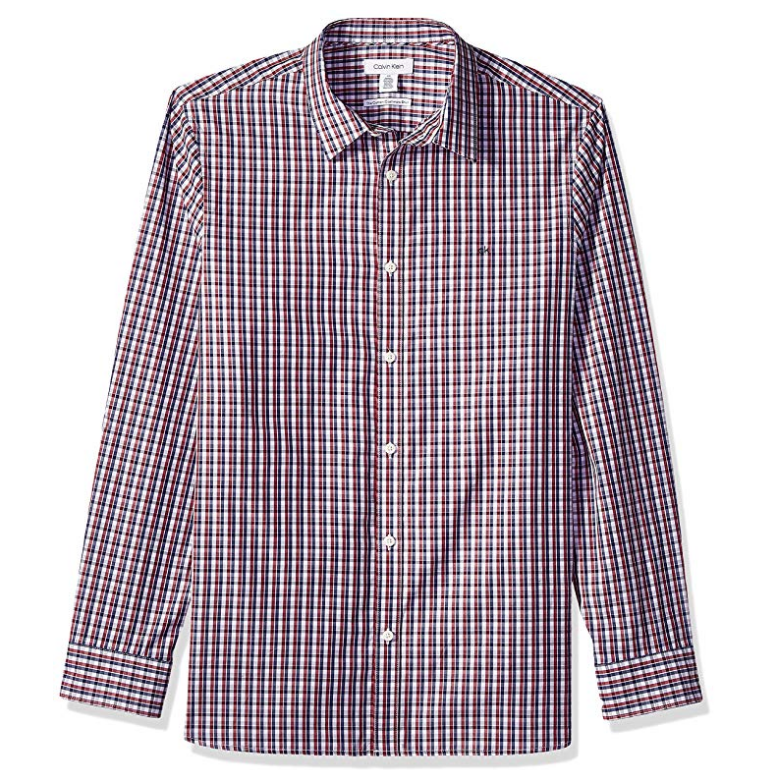 Calvin Klein Men's Cotton Cashmere Button Down Shirt $24.93，free shipping