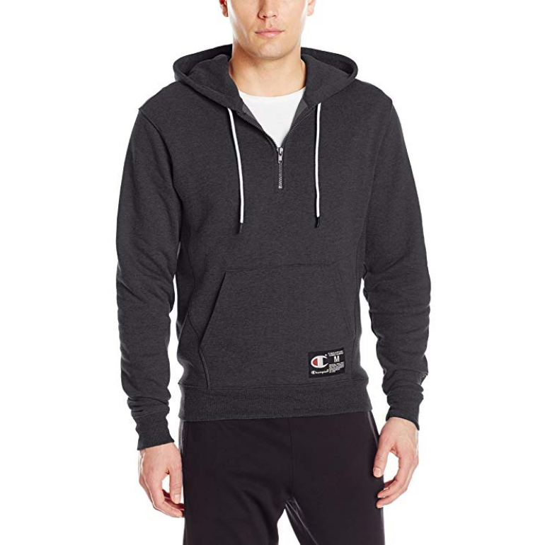 Champion LIFE Men's French Terry Quarter-Zip Pullover Hoodie $29.81，free shipping