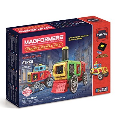 Magformers Power Vehicle Set (81 Piece) Set Magnetic Building Blocks, Educational  Magnetic Tiles Kit , Magnetic Construction  STEM Toy Set Includes Wheels, Only $76.97, free shipping