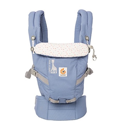 Ergobaby 3 Position Adapt Baby Carrier Sophie La Girafe Festival Collaboration Insert Less Newborn Ready - Blue - One Size, Only $79.95, free shipping