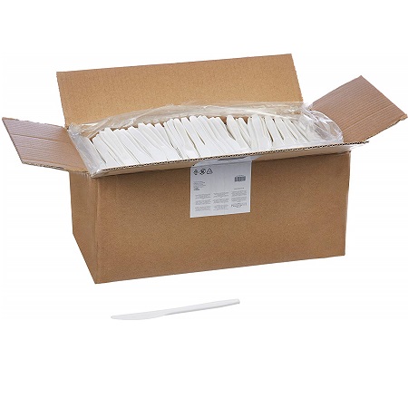 AmazonBasics Light-Weight Plastic Knives - White, 1000-Pack, Only $5.55