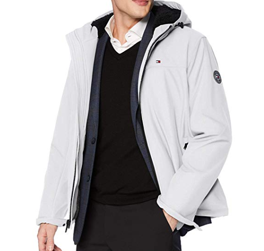 Tommy Hilfiger Men's Performance Hooded Open Bottom Jacket with Bunny Sherpa only $69.99