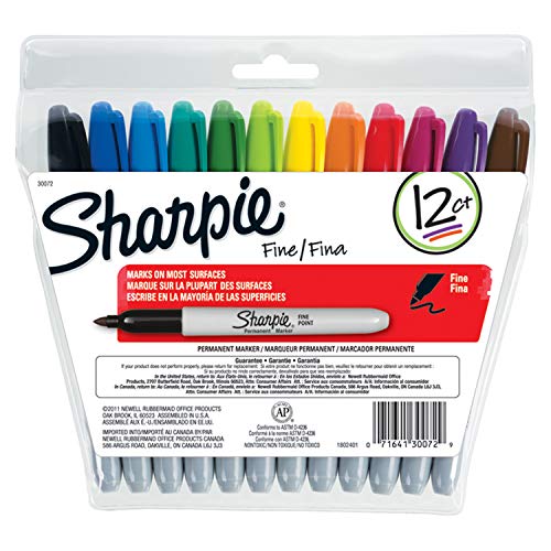 Sharpie 30072 油性 马克笔，细笔头，12支，原价$16.08，现仅售$6.73