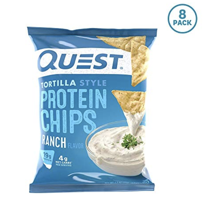 Quest Nutrition Tortilla Style Protein Chips, Ranch, 8 Count  only $12.10