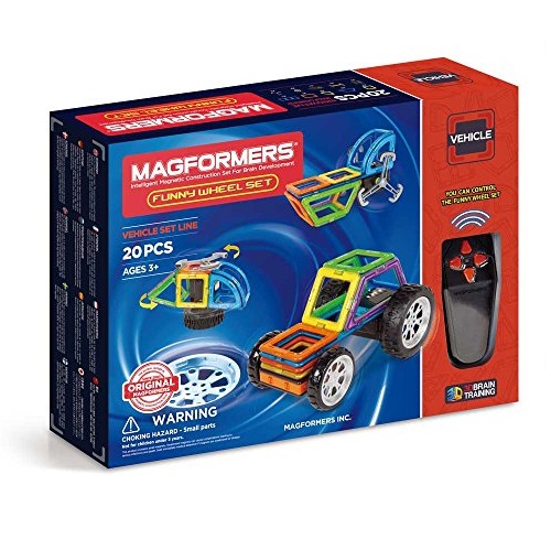 Magformers Funny Wheel (20 Piece) Set Magnetic Building Blocks, Educational  Magnetic Tiles Kit , Magnetic Construction  STEM Toy Include Wheels, Only $22.32, free shipping