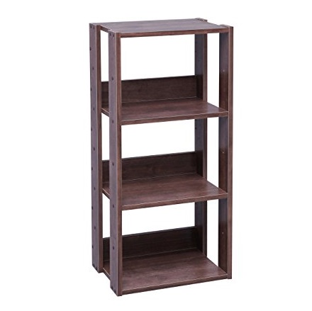 IRIS USA 3-Tier Open Wood Bookshelf, Dark Brown, Only $27.89, free shipping