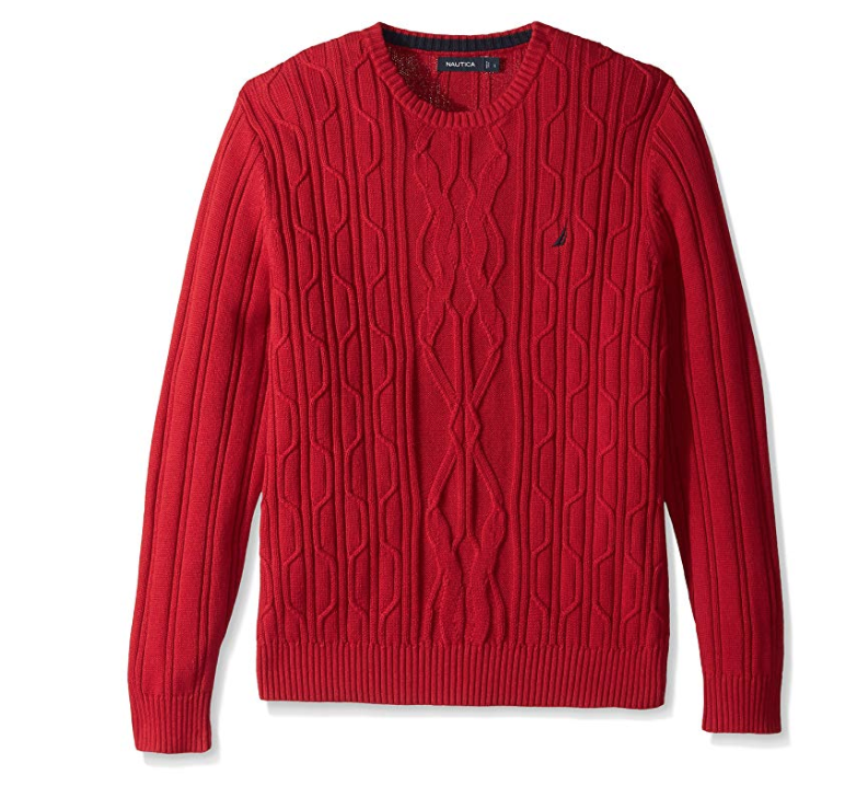 Nautica Men's Crewneck Cable Sweater ONLY $22.54