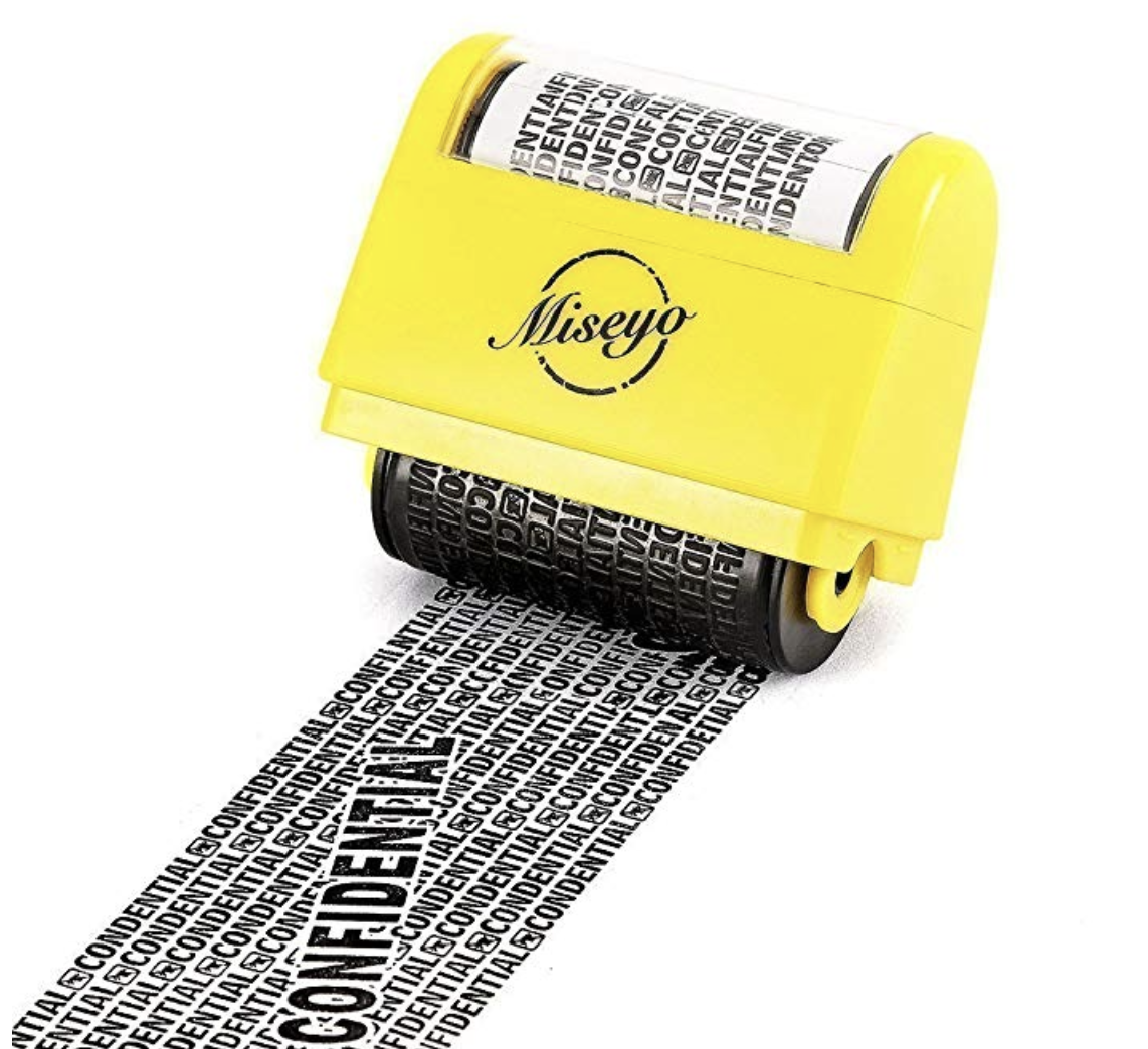 Miseyo Wide Roller Stamp Identity Theft Stamp 1.5 Inch Perfect for Privacy Protection - Yellow only $7.99