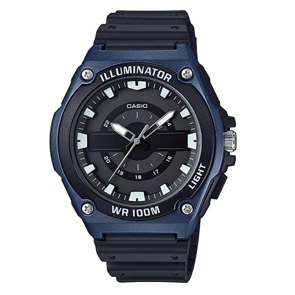Casio Men's Quartz Resin Watch, Color:Black (Model: MWC-100H-2AVCF) only $21.56