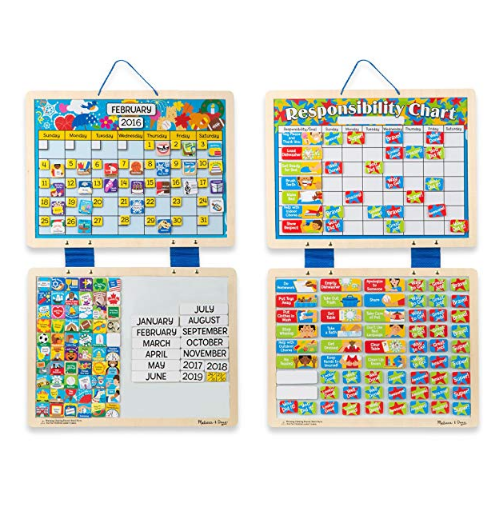 Melissa & Doug Kids' Magnetic Calendar and Responsibility Chart Set With 120+ Magnets to Track Schedules, Tasks, and Behaviors $29.99，free shipping