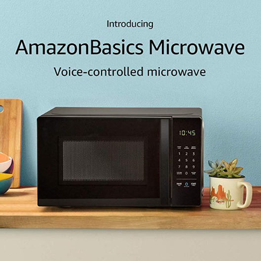 Amazon Basics Microwave, Small, 0.7 Cu. Ft, 700W, Works with Alexa, List Price is $74.99, Now Only $51.99