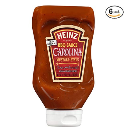 Heinz BBQ Sauce, Carolina Mustard Style BBQ Sauce, 18.7 ounce squeezable bottle(Pack of 6) $7.86