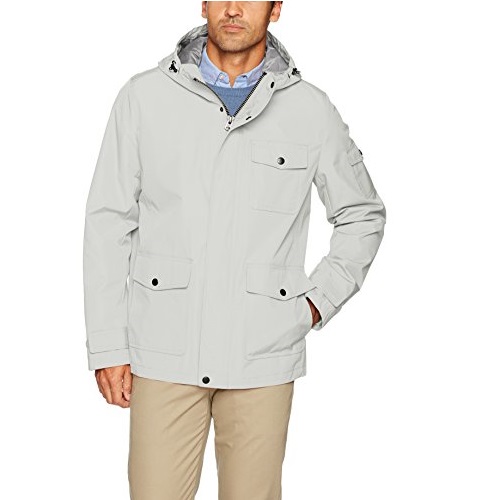 Dockers Men's Thorn Trail Cloth Waterproof Rain Slicker Jacket, ice, Medium, Only $28.65, free shipping