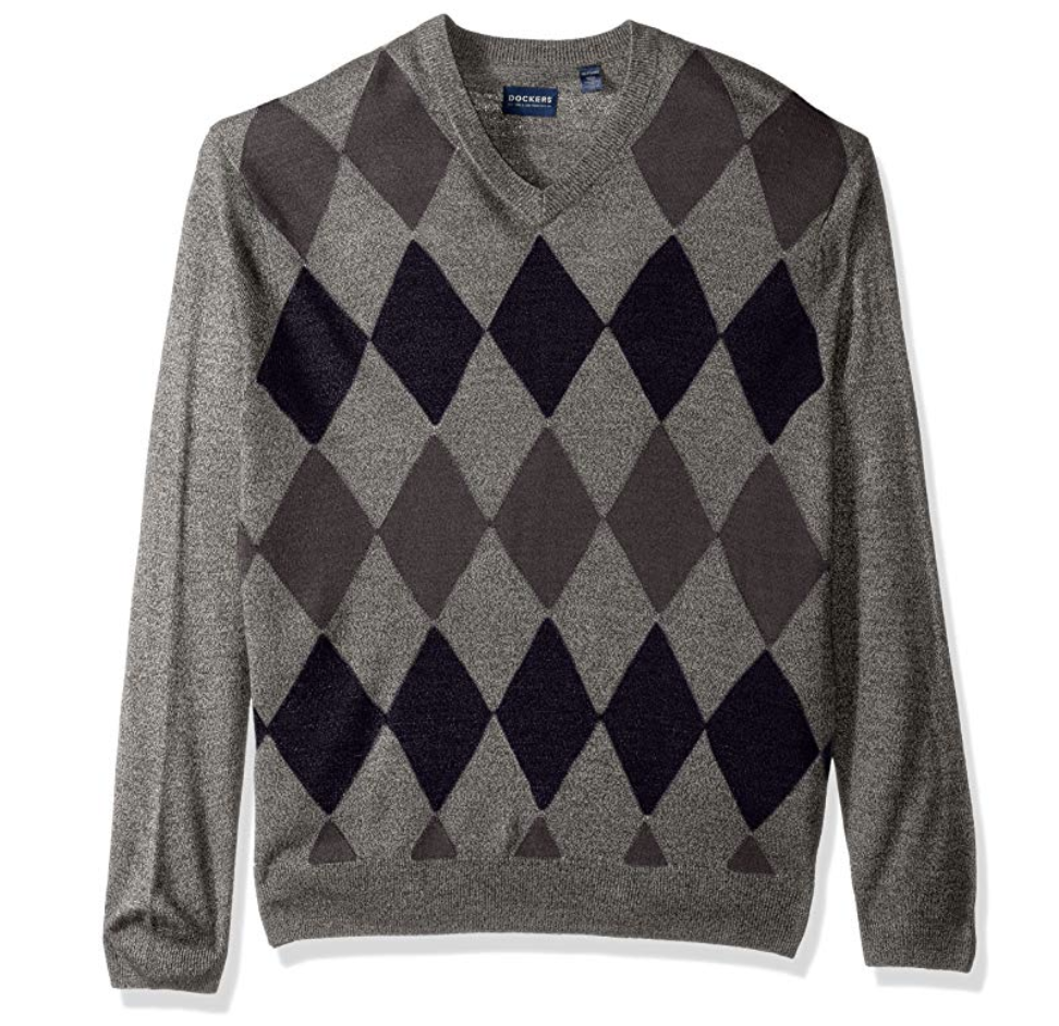 Dockers Men's Long Sleeve Merino Vneck Sweaters only $8.32