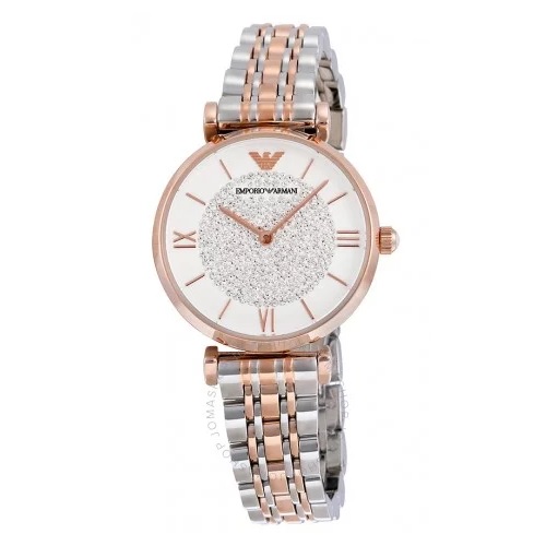 EMPORIO ARMANI Armani White Crystal Pave Dial Two-tone Ladies Watch Item No. AR1926, only $209.00 after applying coupon code, free shipping