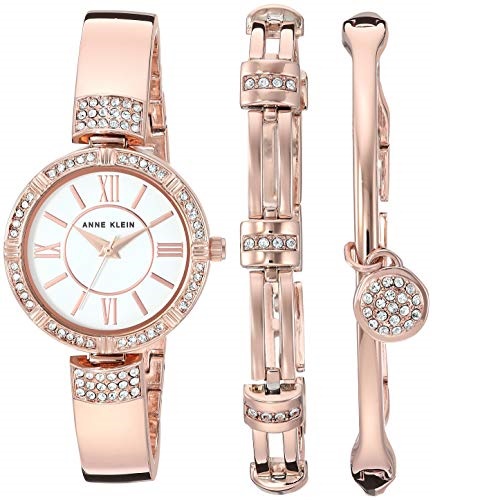 Anne Klein AK/3294RGST Women's Swarovski Crystal Accented Watch and Bracelet Set, Only $44.99, You Save $105.01(70%)