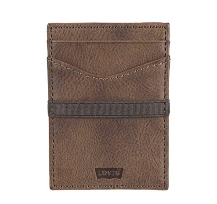 Levi's Men's Rfid Slim Card Case Wallet with ID Window only $7
