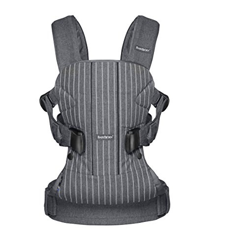 BABYBJORN Baby Carrier One - Pinstripe/Gray (Limited Edition Color), Cotton, Only $103.75 after clipping coupon, free shipping