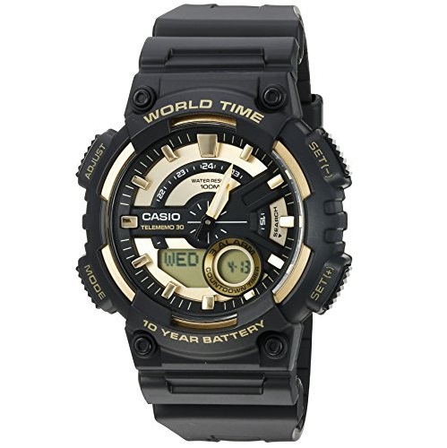 Casio Men's 'Heavy Duty' Quartz Resin Watch, Color:Black (Model: AEQ110BW-9AV), Only $28.00, free shpping