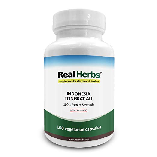 Real Herbs Indonesian Tongkat Ali Extract 800mg - 100 to 1 Extract Strength - Natural Testosterone Booster - 50 Vegetarian Capsules, only $21.91，free shipping after clipping coupon and using SS