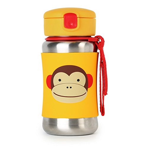 Skip Hop Kids Water Bottle With Straw, Stainless Steel Sippy Cup, Monkey, Only $6.49