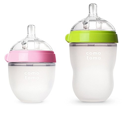 Comotomo 可么多么 妈妈乳感硅胶奶瓶，5oz + 8 oz 套装， 原价$27.99，现仅售$24.75