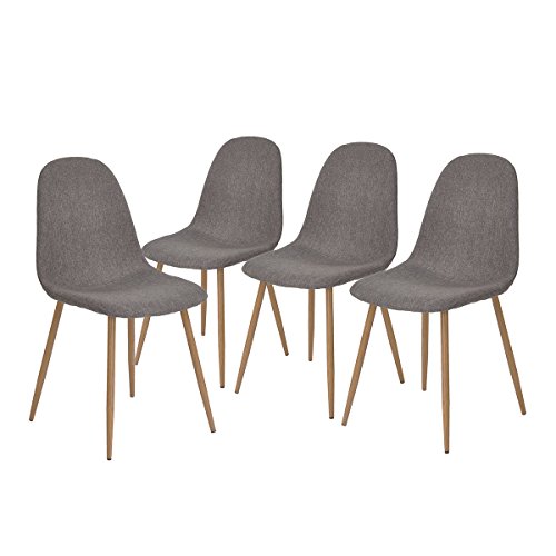 GreenForest Dining Side Chairs Strong Metal Legs Fabric Cushion Seat Back Dining Room Chairs Set of 4,Gray, Only $134.99 after clipping coupon