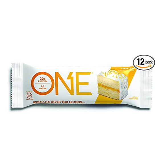 ONE Protein Bar, Lemon Cake, 2.12 oz. (12 Pack), Gluten-Free Protein Bar with 20g Protein and only 1g Sugar, Guilt-Free Snacking for High Protein Diets $16.24