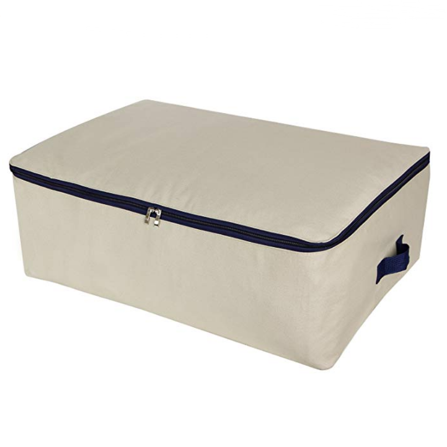 Lifewit Cotton Canvas 100L Large Storage Bags Foldable Underbed Storage Bag for Comforters, Blanket, Bedding, Duvet $13.99