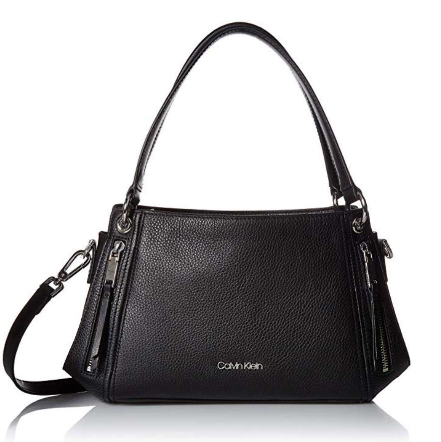 Calvin Klein Melanie Pebble Leather Slouchy Zip Face Satchel $79.03，free shipping