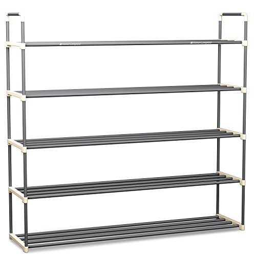 Home-Complete Shoe Rack with 5 Shelves-Five Tiers for 30 Pairs-For Bedroom, Entryway, Hallway, and Closet- Space Saving Storage and Organization, Only $19.97