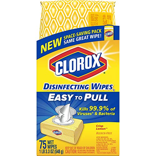 Clorox Disinfecting Wipes, Crisp Lemon - 1 Pack - 75 Wipes (31404), Only $2.59