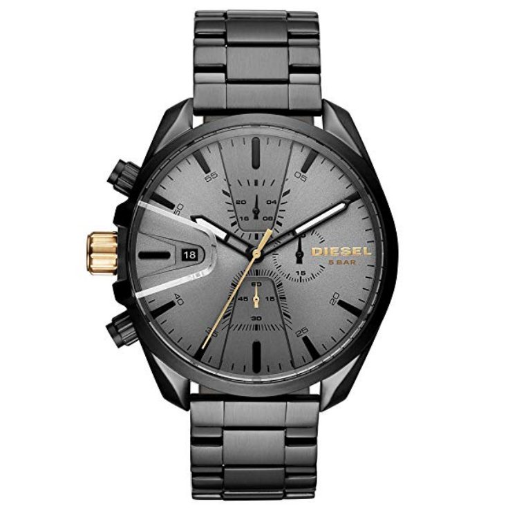 Diesel Men's Ms9 Chrono Quartz Watch with Stainless-Steel Strap, Black, 10 (Model: DZ4474 $117.16，free shipping