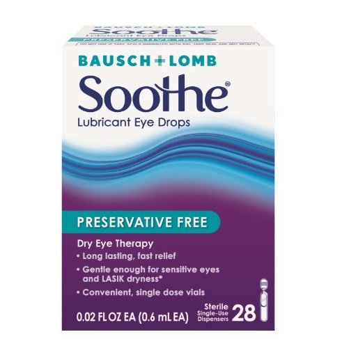 Bausch & Lomb Soothe Lubricant Eye Drops, 28-Count Single Use Dispensers (Pack of 2), Only $12.74, free shipping after clipping coupon and using SS