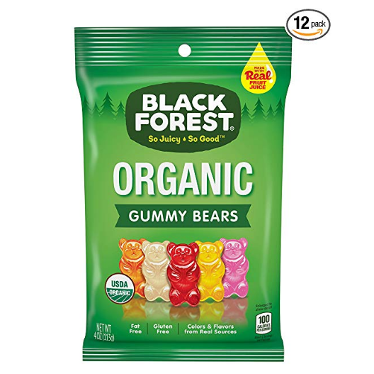 Black Forest Organic Gummy Bears Candy, 4-Ounce Bag (Pack of 12) $11.35，free shipping