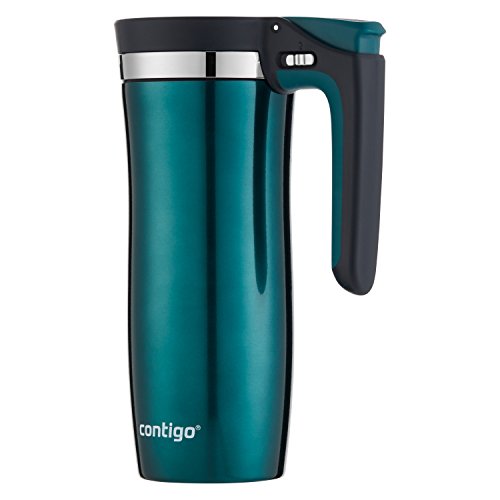 Contigo Handled AUTOSEAL Travel Mug Vacuum-Insulated Stainless Steel Easy-Clean Lid, 16 oz, Evergreen, Only $8.19