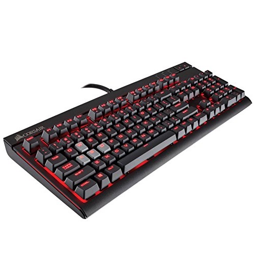 CORSAIR STRAFE Mechanical Gaming Keyboard - Red LED Backlit - USB Passthrough - Tactile and Clicky - Cherry MX Blue Switch (Certified Refurbished), Only $39.99, free shipping