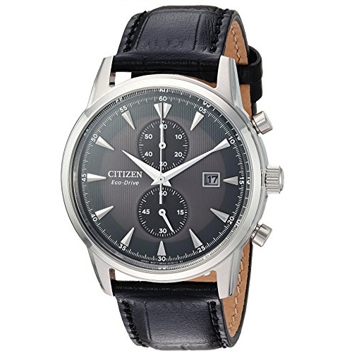 Citizen Men's 'Eco-Drive' Quartz Stainless Steel and Leather Dress Watch, Color:Black (Model: CA7000-04H), Only $146.96, You Save $178.04(55%)