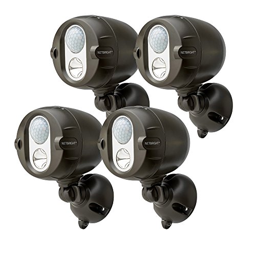史低价！Mr.Beams MBN354 室外无线LED感应式防水聚光照明灯，4个，可组网，现仅售$69.99，免运费！白色款同价！