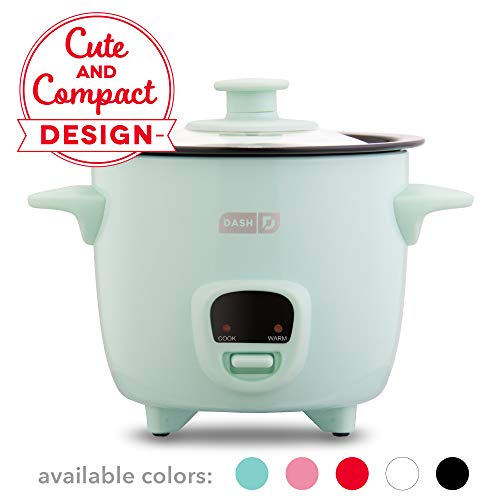Dash DRCM200GBAQ04 Mini Rice Cooker Steamer with Removable Nonstick Pot, Keep Warm Function & Recipe Guide, Aqua, Only $19.99