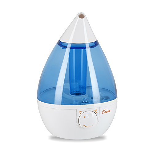 Crane USA Humidifiers - Ultrasonic Cool Mist Humidifier, Filter-Free, 1 Gallon, for Home Bedroom Baby Nursery and Office, Blue and White, Only $24.98