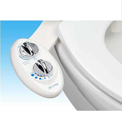 Luxe Bidet Neo 120 - Self Cleaning Nozzle - Fresh Water Non-Electric Mechanical Bidet Toilet Attachment (white and white), Only $22.84