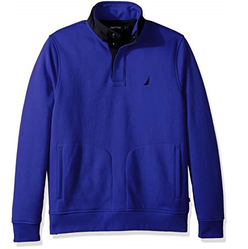 Nautica Men's Tech Fleece Half-snap Pullover Sweatshirt, Only $19.96
