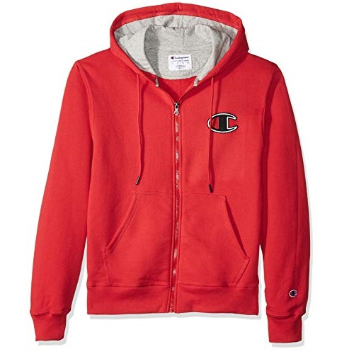 Champion Men's Graphic Applique Powerblend Zip Hood, Team red Scarlet Medium, Only $27.50, You Save $27.50(50%)