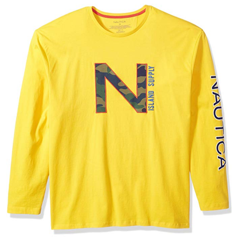 Nautica Men's Printed Long Sleeve Crew Neck Shirt $13.14