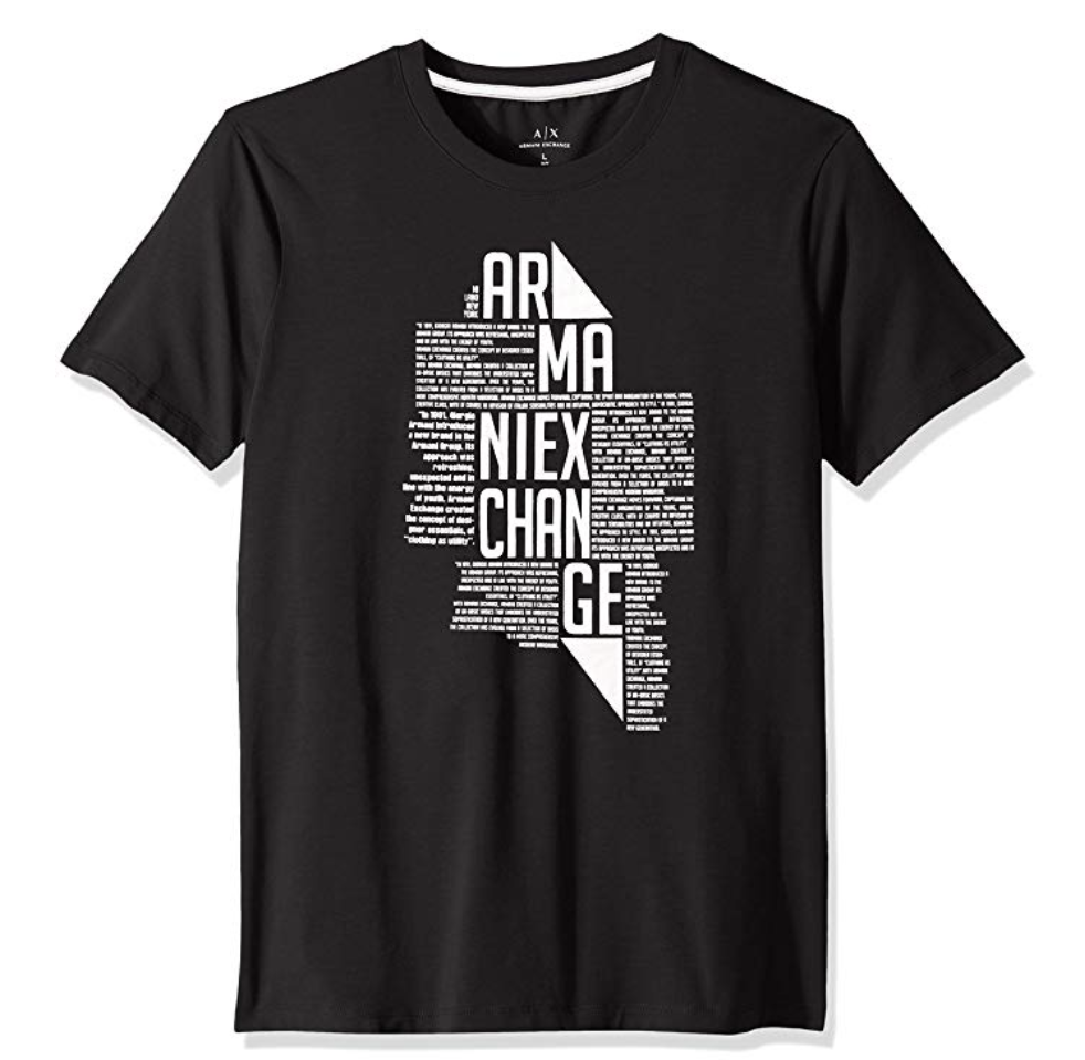 Armani Exchange阿玛尼Crew Graphic Note 男T恤，现仅售$26.21,免运费